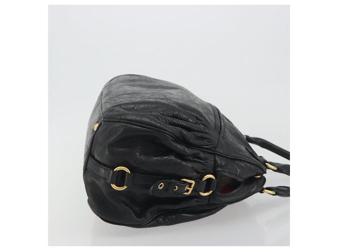 Borsa a mano Miu Miu in pelle nera e oro Auth bs36659V Nero D'oro - vista 3
