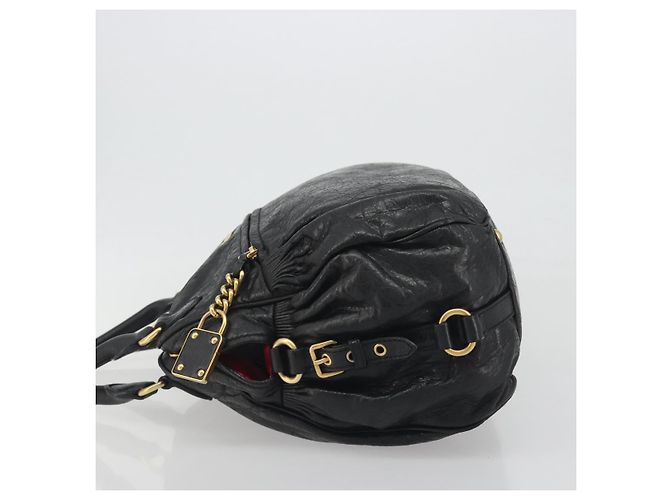 Borsa a mano Miu Miu in pelle nera e oro Auth bs36659V Nero D'oro - vista 4