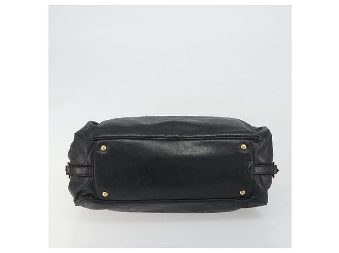 Borsa a mano Miu Miu in pelle nera e oro Auth bs36659V Nero D'oro - vista 5