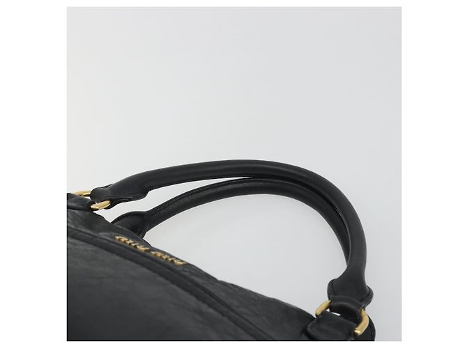 Borsa a mano Miu Miu in pelle nera e oro Auth bs36659V Nero D'oro - vista 8