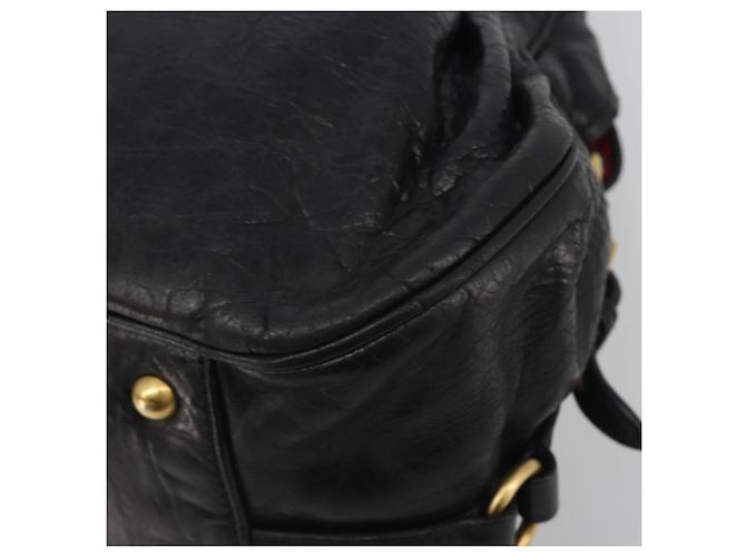 Borsa a mano Miu Miu in pelle nera e oro Auth bs36659V Nero D'oro - vista 9