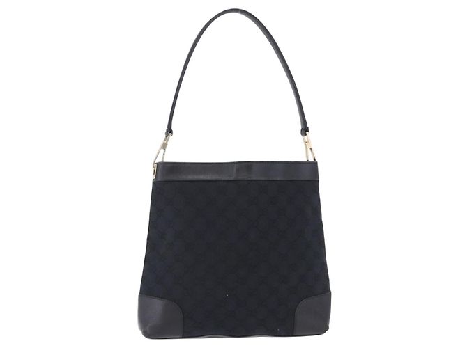 Borsa a Tracolla GUCCI GG Canvas Nero Tono Oro 33900 Auth 194224 - vista 13