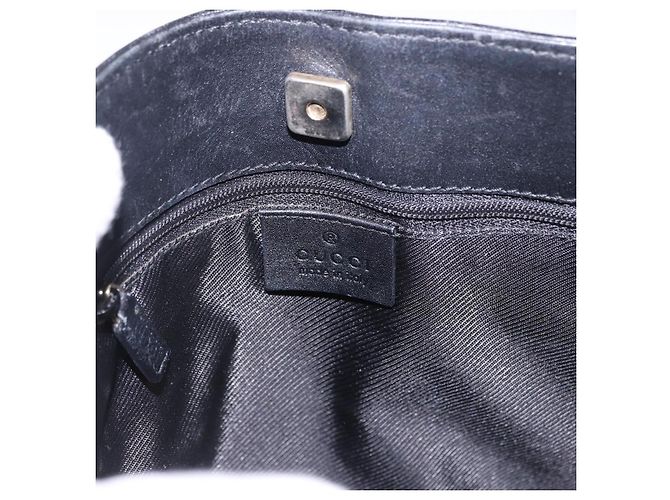 Borsa a Tracolla GUCCI GG Canvas Nero Tono Oro 33900 Auth 194224 - vista 17