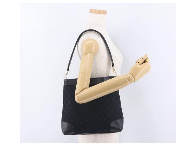 Borsa a Tracolla GUCCI GG Canvas Nero Tono Oro 33900 Auth 194224 - vista 22