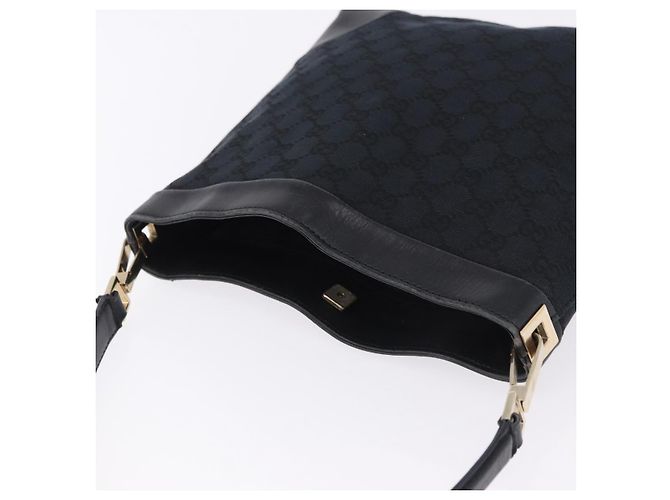 Borsa a Tracolla GUCCI GG Canvas Nero Tono Oro 33900 Auth 194224 - vista 6