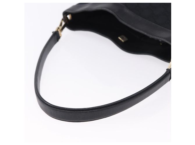 Borsa a Tracolla GUCCI GG Canvas Nero Tono Oro 33900 Auth 194224 - vista 7