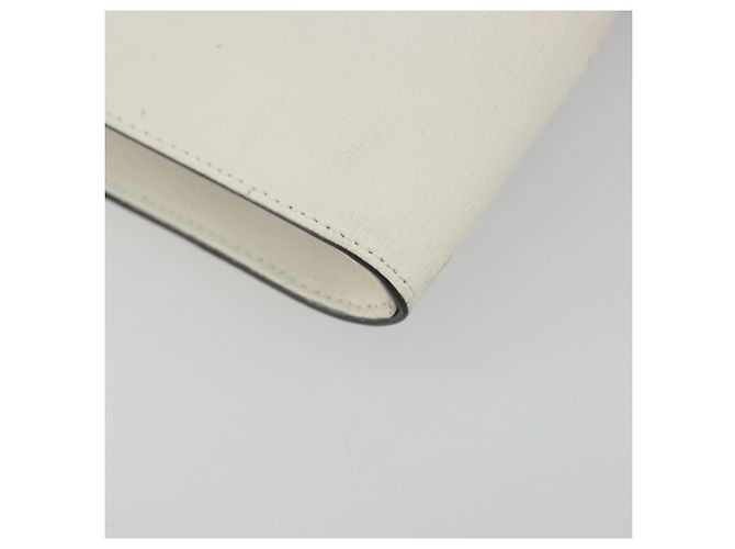 Bolsa de mão com corrente FENDI em couro Silver White Auth 194186 Prata Branco - vista 14