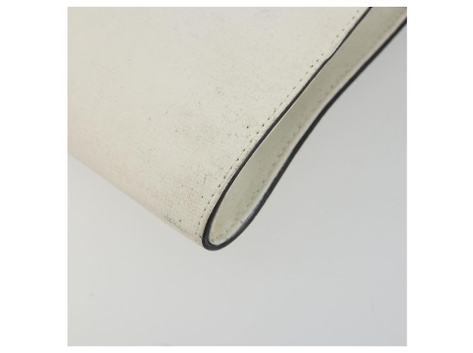 Bolsa de mão com corrente FENDI em couro Silver White Auth 194186 Prata Branco - vista 15