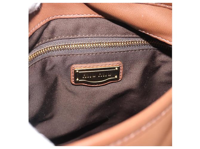 Borsa a tracolla Miu Miu Matelassé con catena in pelle 2way Marrone Oro Auth 194745V D'oro - vista 23