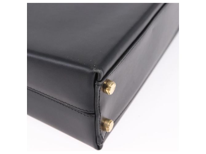 Bolsa Salvatore Ferragamo Gancini em couro 2way Preta Dourada Auth 192528A Preto Dourado - vista 17