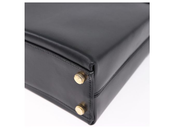 Bolsa Salvatore Ferragamo Gancini em couro 2way Preta Dourada Auth 192528A Preto Dourado - vista 18