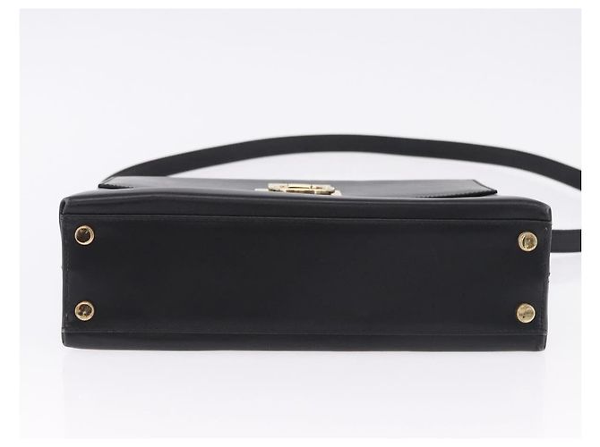 Bolsa Salvatore Ferragamo Gancini em couro 2way Preta Dourada Auth 192528A Preto Dourado - vista 5