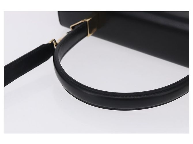 Bolsa Salvatore Ferragamo Gancini em couro 2way Preta Dourada Auth 192528A Preto Dourado - vista 7