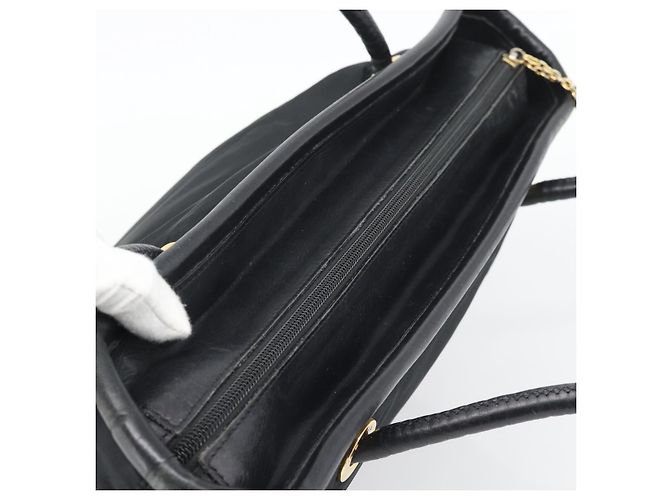 Céline Borsa a mano CELINE Nylon Black Gold Auth 195193 Nero D'oro - vista 6
