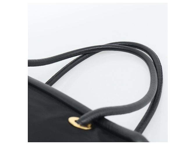 Céline Borsa a mano CELINE Nylon Black Gold Auth 195193 Nero D'oro - vista 8