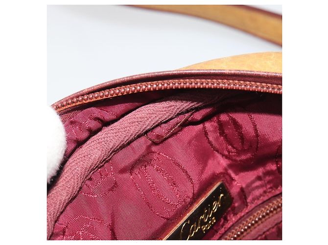 Borsa a tracolla CARTIER Must Line in pelle beige e oro Auth 194176 D'oro - vista 11