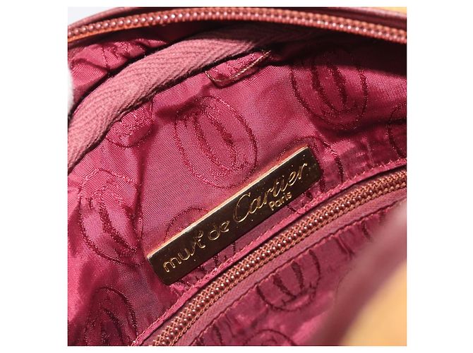 Borsa a tracolla CARTIER Must Line in pelle beige e oro Auth 194176 D'oro - vista 19