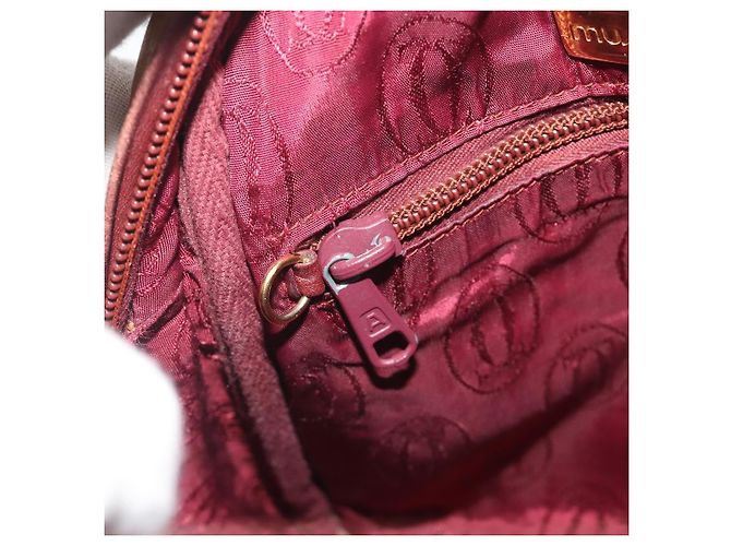 Borsa a tracolla CARTIER Must Line in pelle beige e oro Auth 194176 D'oro - vista 22