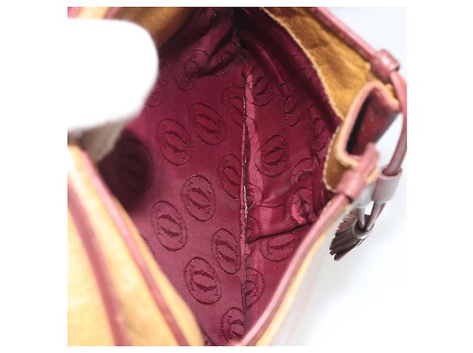 Borsa a tracolla CARTIER Must Line in pelle beige e oro Auth 194176 D'oro - vista 24
