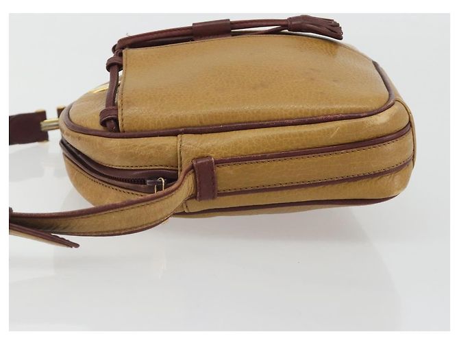 Borsa a tracolla CARTIER Must Line in pelle beige e oro Auth 194176 D'oro - vista 4