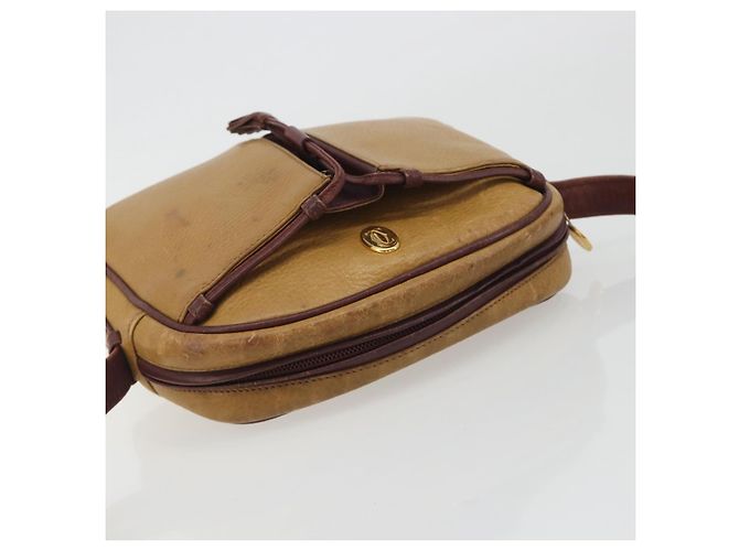 Borsa a tracolla CARTIER Must Line in pelle beige e oro Auth 194176 D'oro - vista 6