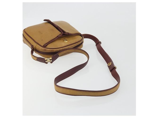 Borsa a tracolla CARTIER Must Line in pelle beige e oro Auth 194176 D'oro - vista 7