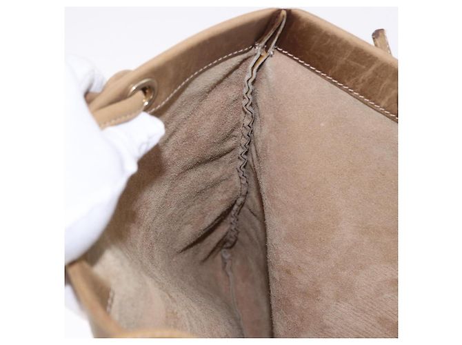 Borsa a tracolla LOEWE Anagram in pelle beige e oro autentica bs36682 D'oro - vista 19