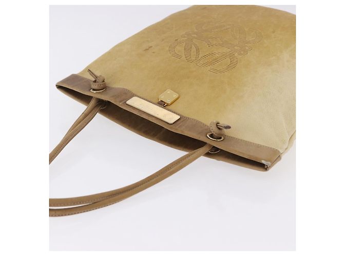 Borsa a tracolla LOEWE Anagram in pelle beige e oro autentica bs36682 D'oro - vista 8