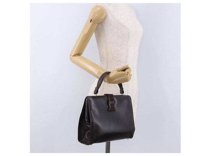 Borsa BOTTEGA VENETA in pelle marrone scuro oro Auth bs36434 D'oro - vista 23