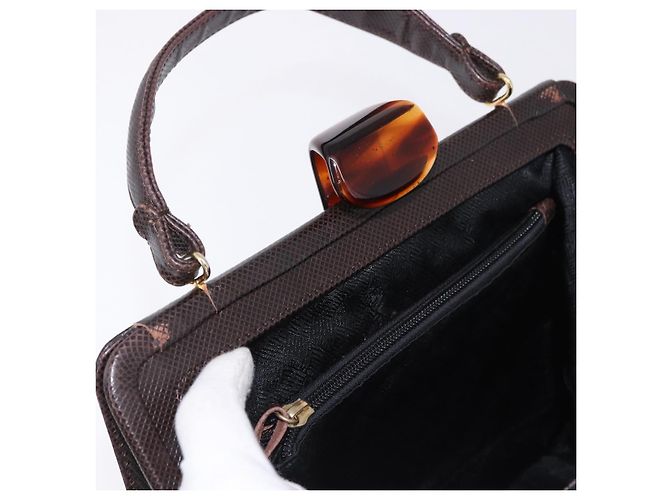 Borsa BOTTEGA VENETA in pelle marrone scuro oro Auth bs36434 D'oro - vista 9
