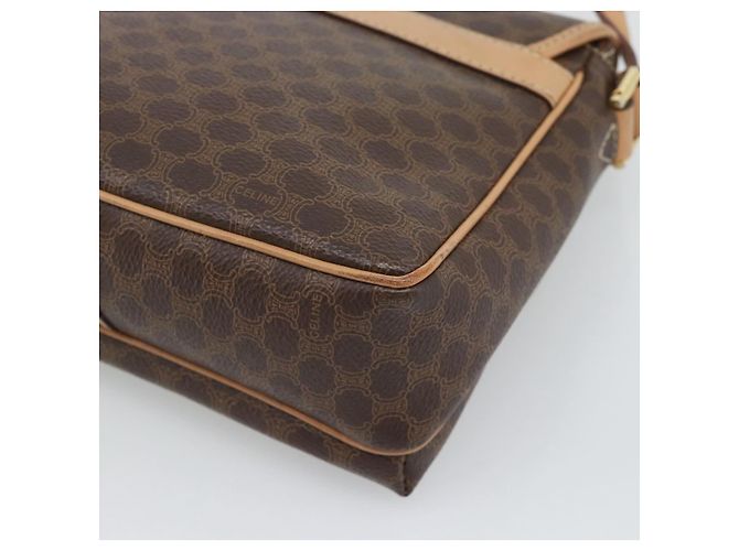 Céline Borsa a tracolla CELINE Macadam Canvas PVC Leather Brown Gold Auth 194297A Marrone D'oro - vista 15