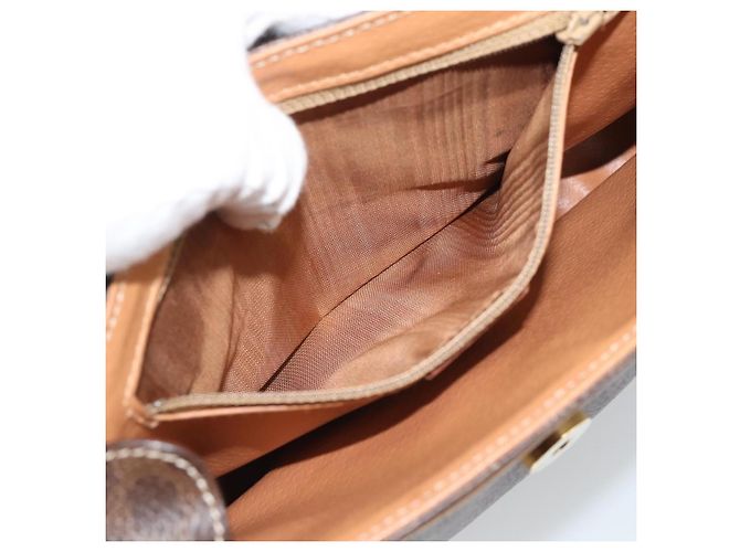Céline Borsa a tracolla CELINE Macadam Canvas PVC Leather Brown Gold Auth 194297A Marrone D'oro - vista 20