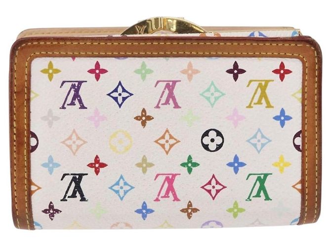 LOUIS VUITTON Multicolor Porte MonnaieViennois Wallet White M92987 Auth 191958 Bianco - vista 2