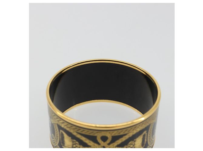 Hermès Bracciale HERMES Emile TGM metallo Cloisonné Marrone Scuro Auth 191963V - vista 10