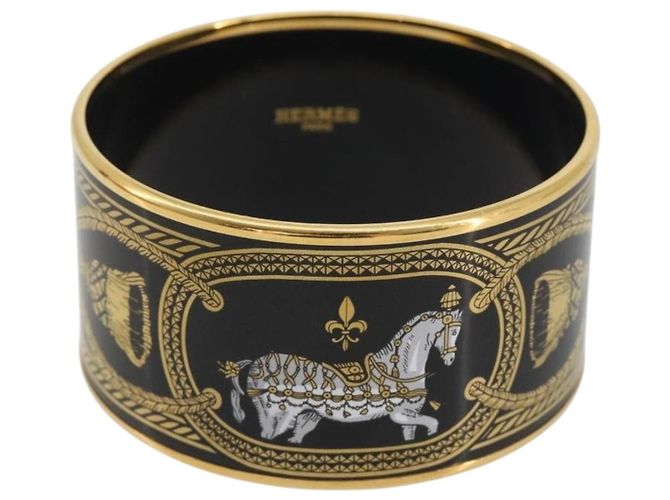 Hermès Bracciale HERMES Emile TGM metallo Cloisonné Marrone Scuro Auth 191963V - vista 13