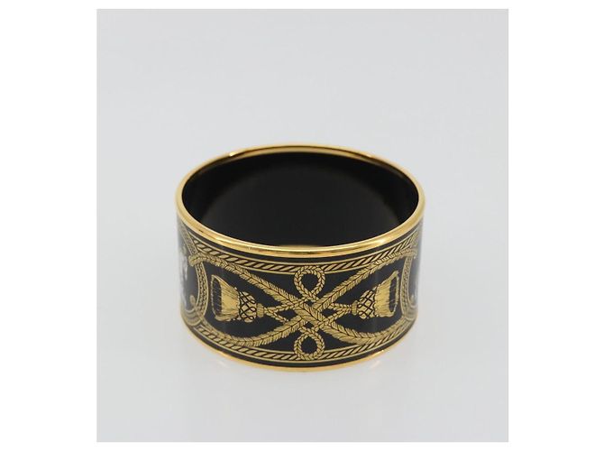Hermès Bracciale HERMES Emile TGM metallo Cloisonné Marrone Scuro Auth 191963V - vista 3