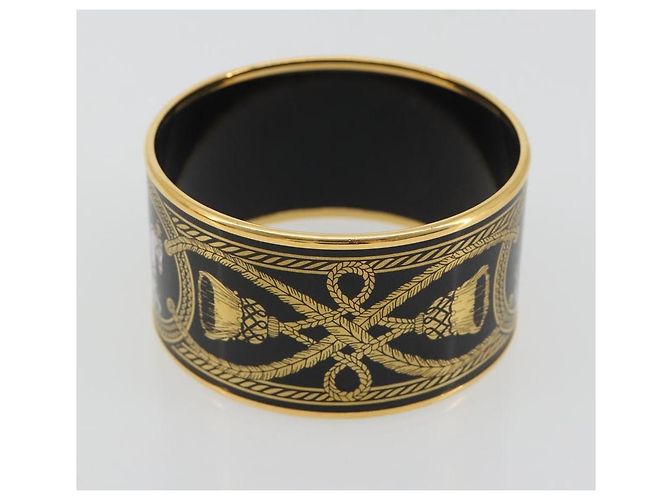 Hermès Bracciale HERMES Emile TGM metallo Cloisonné Marrone Scuro Auth 191963V - vista 4
