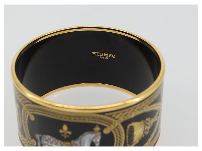 Hermès Bracciale HERMES Emile TGM metallo Cloisonné Marrone Scuro Auth 191963V - vista 6