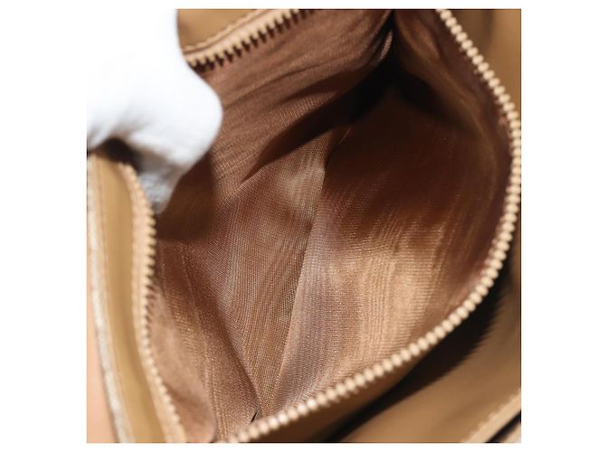 Céline Borsa a Tracolla CELINE Macadam PVC Pelle Beige Tono Oro Auth 194144A - vista 11