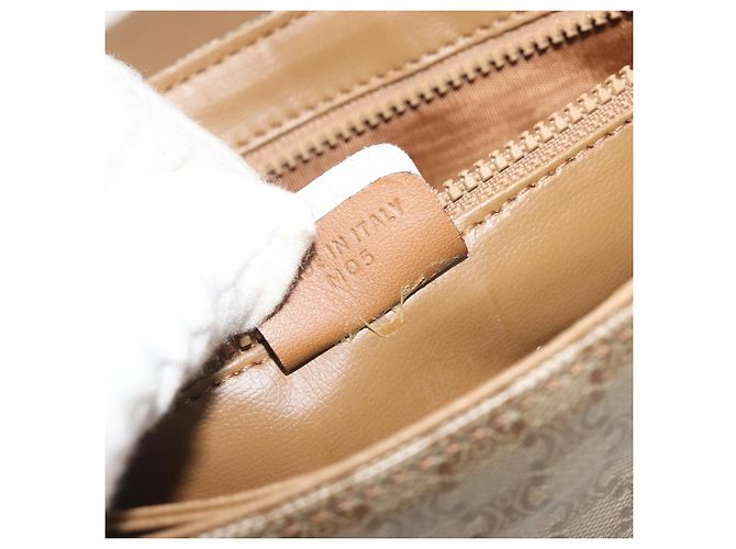 Céline Borsa a Tracolla CELINE Macadam PVC Pelle Beige Tono Oro Auth 194144A - vista 12