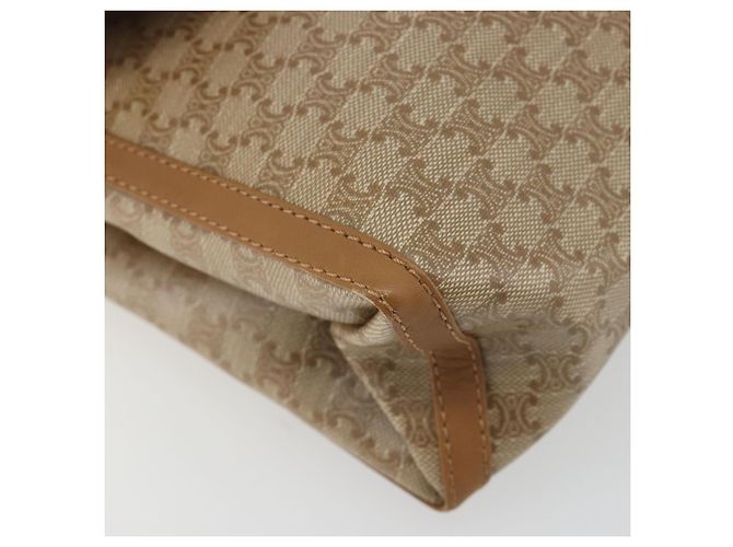Céline Borsa a Tracolla CELINE Macadam PVC Pelle Beige Tono Oro Auth 194144A - vista 14