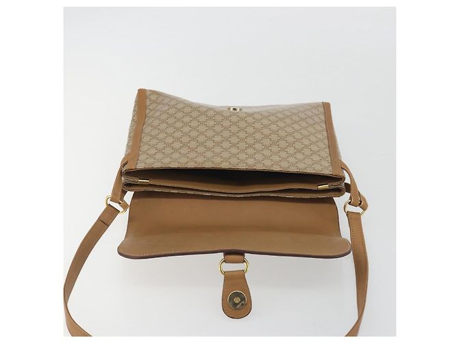 Céline Borsa a Tracolla CELINE Macadam PVC Pelle Beige Tono Oro Auth 194144A - vista 18