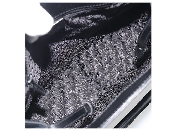 Bolsa de mão GUCCI Canvas Black Gold Tone 002 1103 Auth BA14728A Preto - vista 11