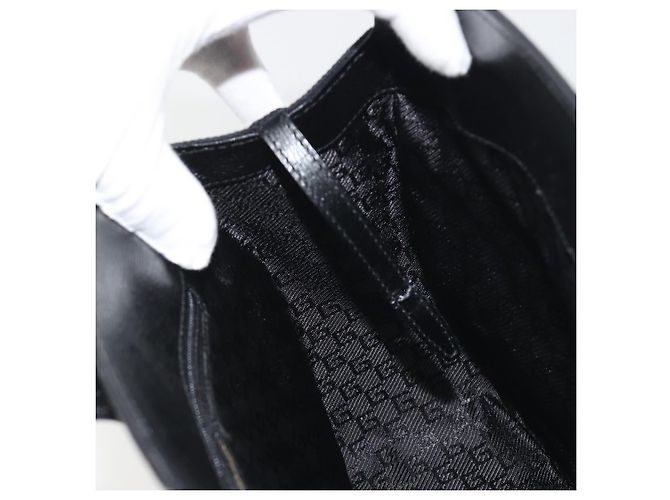 Bolsa de mão GUCCI Canvas Black Gold Tone 002 1103 Auth BA14728A Preto - vista 19