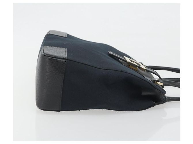 Bolsa de mão GUCCI Canvas Black Gold Tone 002 1103 Auth BA14728A Preto - vista 3