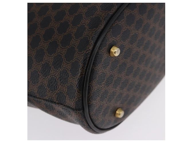 Céline CELINE Macadam Canvas Tote Bag PVC Leder Schwarz Gold Auth 194870V Golden - Ansicht 9