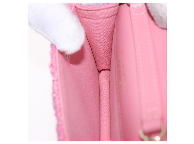 CHANEL Matelasse Chain Shoulder Pouch Tweed Pink Gold CC Auth 193594SAM Rosa D'oro - vista 22