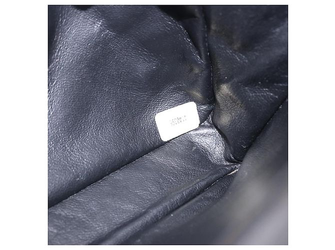 Borsa CHANEL Matelasse Double Face in pelle d'agnello nera e oro CC Auth 194872SAM Nero D'oro - vista 10