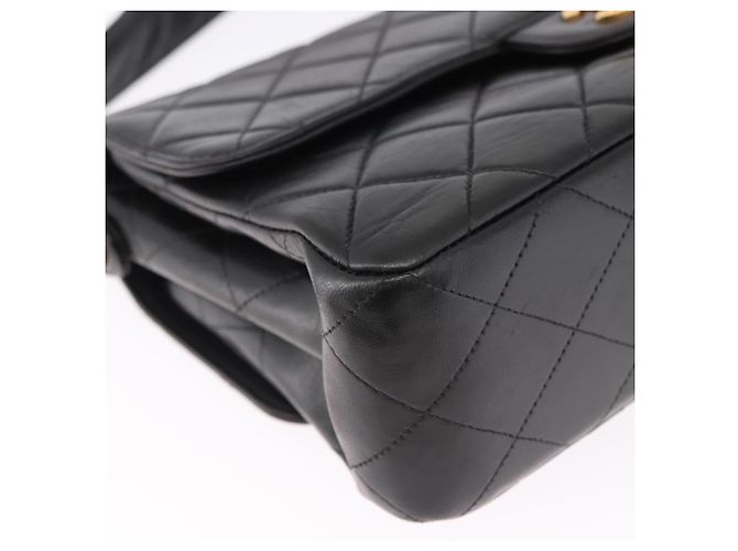 Borsa CHANEL Matelasse Double Face in pelle d'agnello nera e oro CC Auth 194872SAM Nero D'oro - vista 17