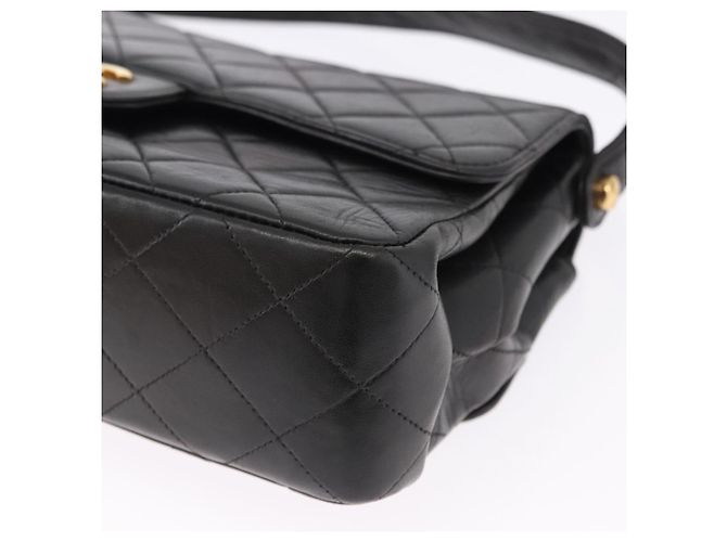 Borsa CHANEL Matelasse Double Face in pelle d'agnello nera e oro CC Auth 194872SAM Nero D'oro - vista 18